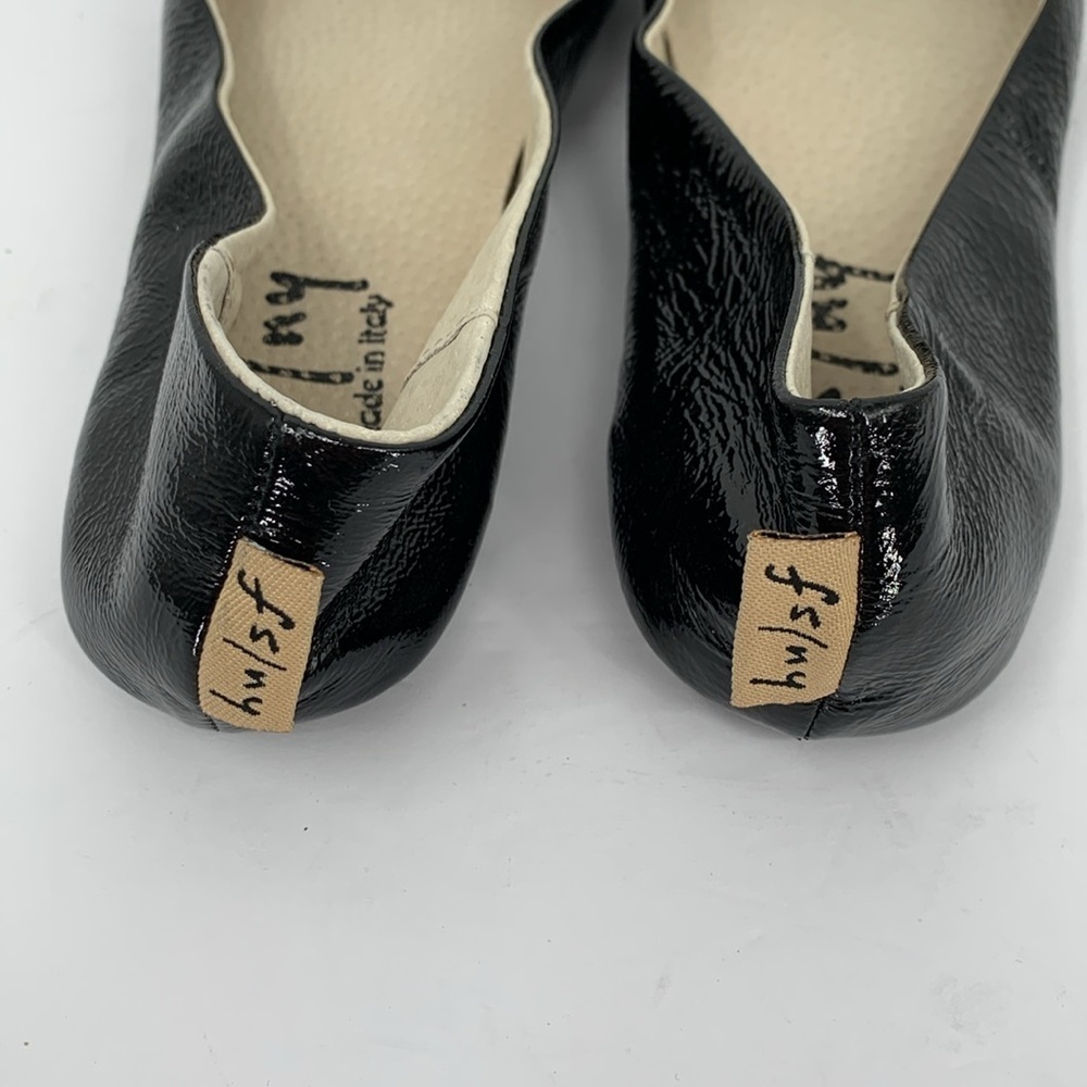FS/NY French Sole Sloop ballet flats black patent shoe Italy slip-on new 8 - Picture 5 of 6